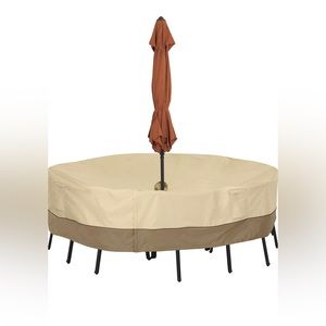 Classic accessories veranda 70” round patio table cover with umbrella hole